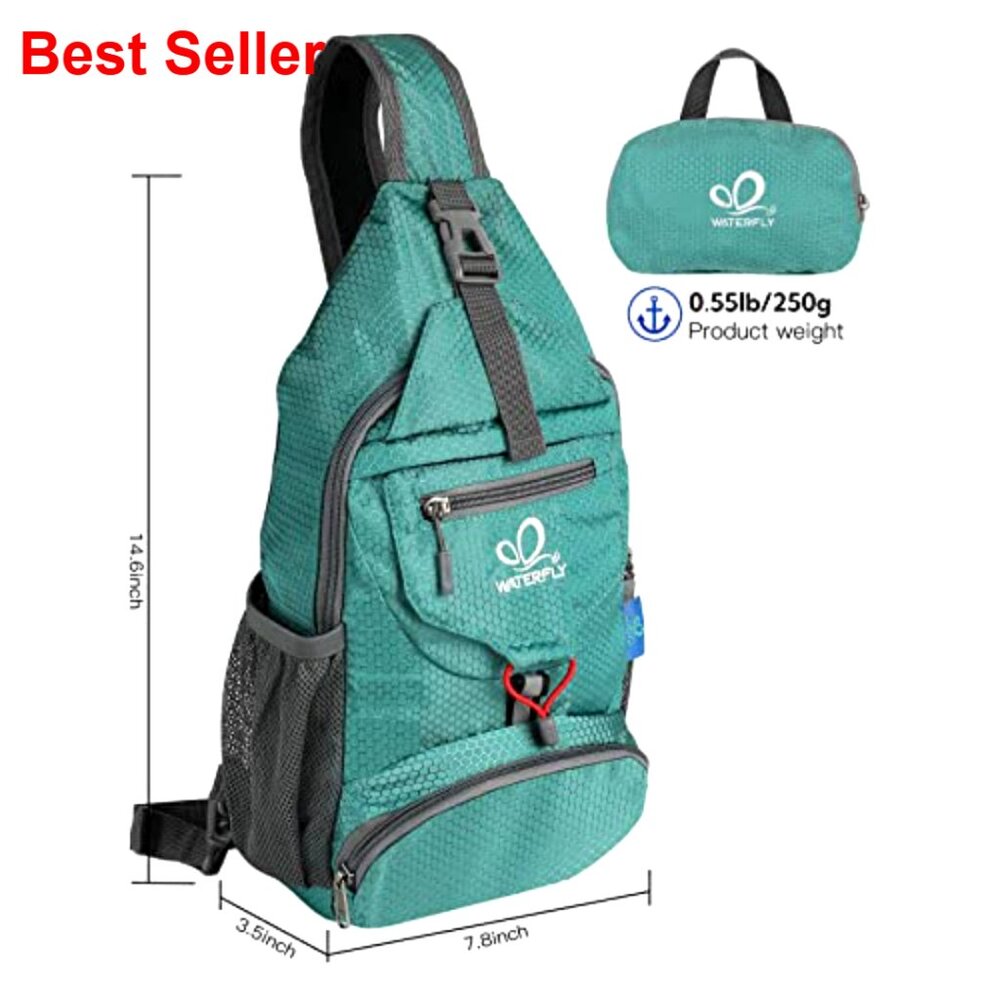 Water-Resistant Polyester Sling Backpack For Hiki… - image 3
